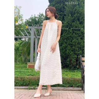 Đầm maxi đi biển, vải voan phối lông mềm mại, thoáng mát