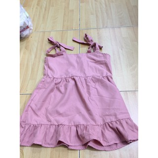 Đầm cho BÉ GÁI 3 tuổi chất cotton đũi dễ thương