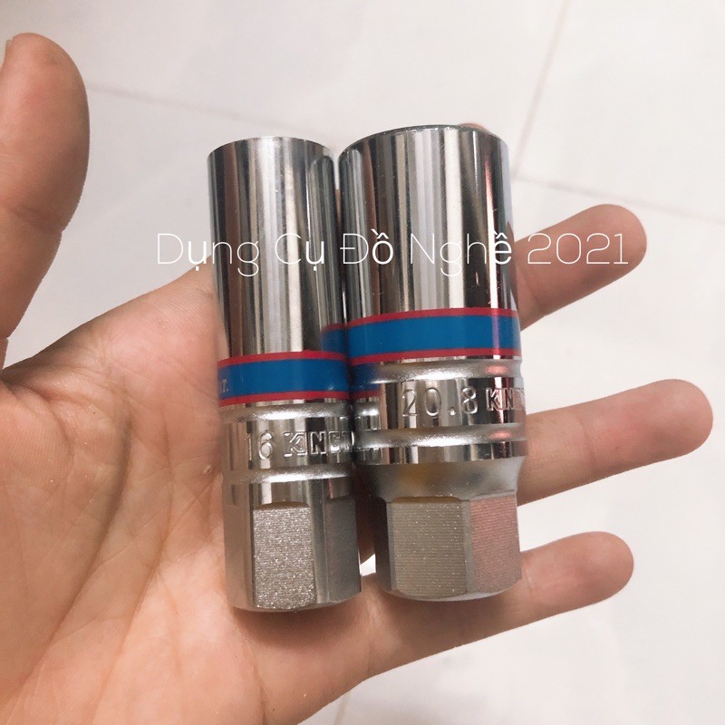 Tuýp Mở Bugi Kingtony 3/8 ( 14mm,16mm,20.8mm) Có Ron Cao Su