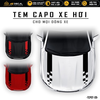 Tem dán nắp capo xe ô tô xe hơi phong cách năng động | tcpot-09 | decal dán nắp capo, sườn xe oto chống nước, bền màu