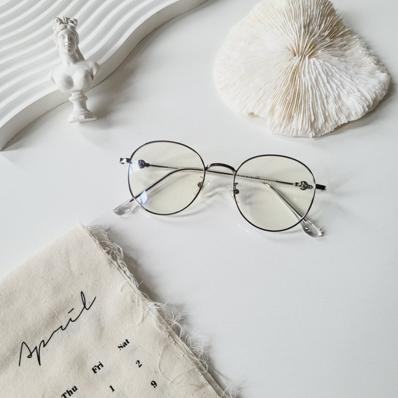 Gọng kính tròn mảnh càng dẻo 6810, Kính cận tròn kim loại chống ánh sáng xanh, UV400 Jolie eyewear