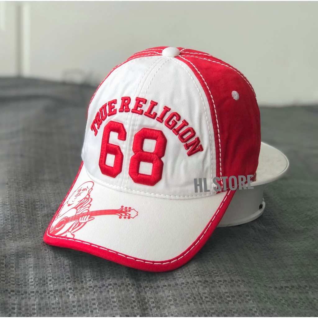 Mũ Lưỡi Trai - Nón Ông Địa TRUE RELIGION 68 Phát Lộc Chữ Thêu Phối Chỉ Viền Nổi Bật