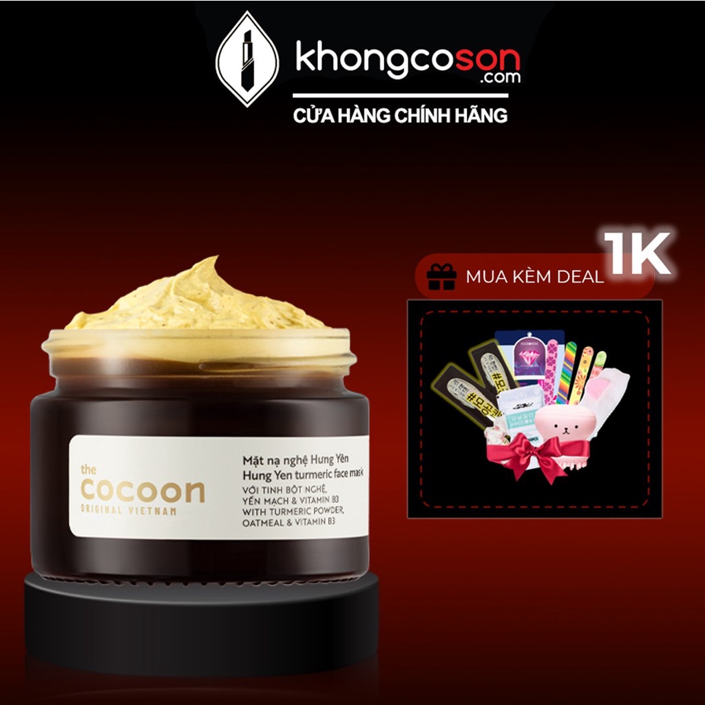 Mặt Nạ Nghệ Hưng Yên Cocoon Giảm Thâm Đều Màu Da Turmeric Face Mask 30-100ml - Khongcoson
