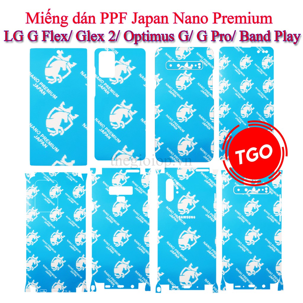 Miếng dán PPF LG G Flex / G Flex 2 / Optimus G / Optimus G Pro / Band Play Nano Japan Premium màn hình, mặt lưng
