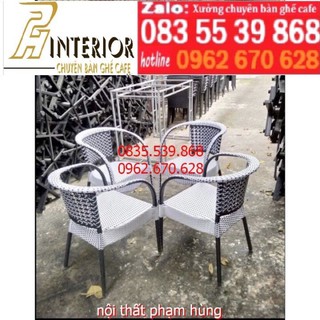Bàn ghế cafe bàn ghế cafe phòng trà bàn ghế nhựa giã  mây bàn ghế cafe phạm hùng