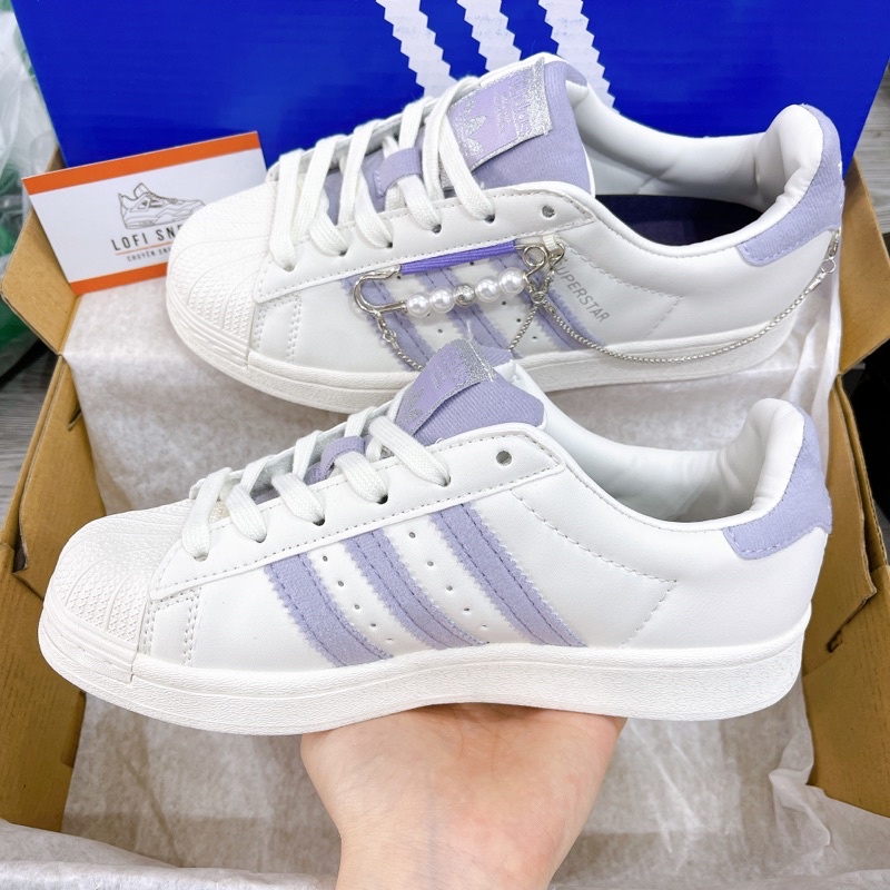 Giày Thể Thao SuperStar Sò Charm Tím Mới Hot 2022  Giầy sneaker nữ hottrend