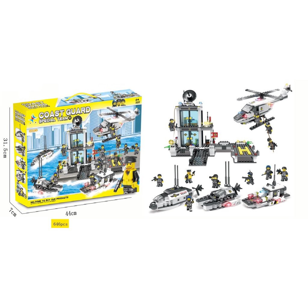 Lắp ráp Ghép Hình Trụ Sở ĐỘI ĐẶC NHIỆM SWAT CITY SEA 646PCS SP625