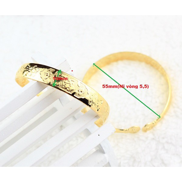 [RẺ VÔ ĐỊCH]Lắc tay Nữ, Mạ vàng 18K, Khắc Chữ Phước, Free size, đeo hoặc làm quà tặng, kèm hộp đựng(loại tiệm vàng dùng)