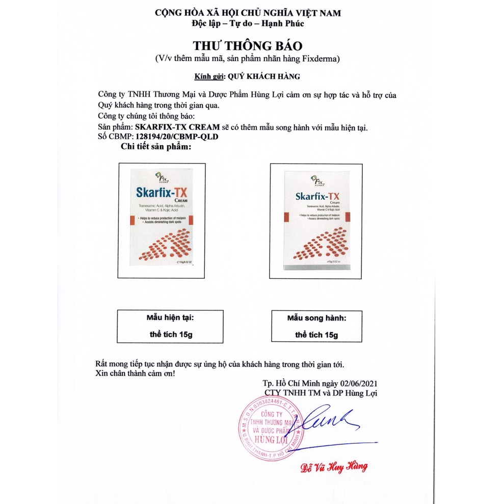 ✅[CHÍNH HÃNG] Kem Dưỡng Da Mờ Thâm, Tàn Nhang Fixderma Skarfix-TX Cream 15g Tranexamic Acid (2%),Kojic Dipalmitate (2% | BigBuy360 - bigbuy360.vn