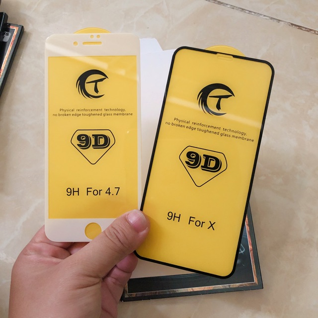 Cường lực full 9d iphone 6/6s/6p/7/7p/8/8p và iphone X (tặng nút home hoặc dán lưng)