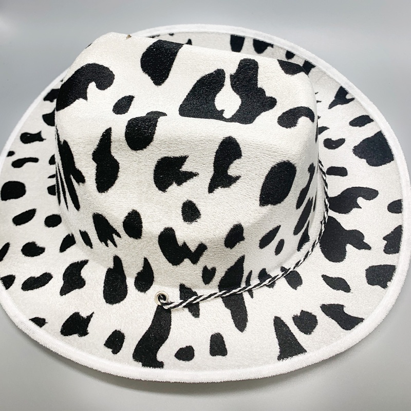 Mũ Cao Bồi In Họa Tiết Sữa Phong Cách Cao Bồi Phương Tây Cổ Điển Có Thể Điều Chỉnh Kích Cỡ