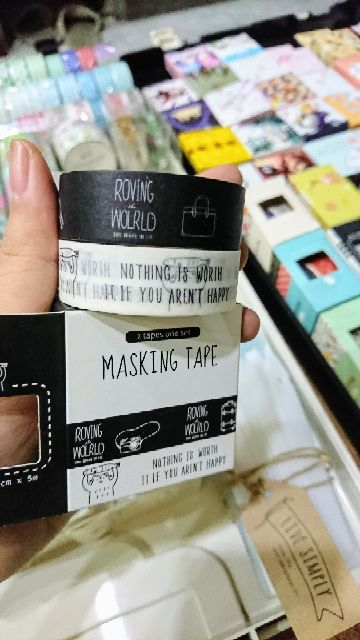 Băng dính trang trí washi tape đồng giá - 1 set gồm 2 cuộn