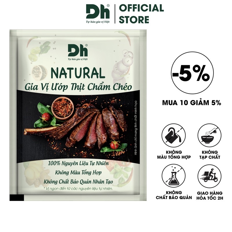 Gia vị ướp thịt chẩm chéo Dh Foods gia vị nấu ăn hương vị núi rừng 10Gr