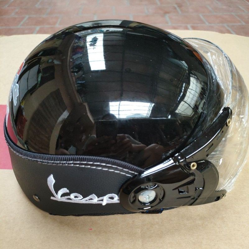 Mũ bảo hiểm vespa kèm kính, mũ bảo hiểm nửa đầu