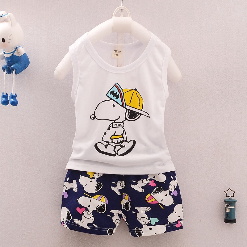 Bộ áo quần in hình Snoopy dễ thương cho bé trai và bé gái 0-5 tuổi