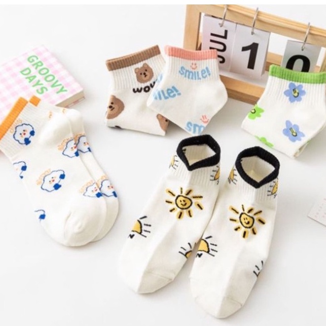 Vớ tất cổ ngắn hoa mặt trời gấu wow