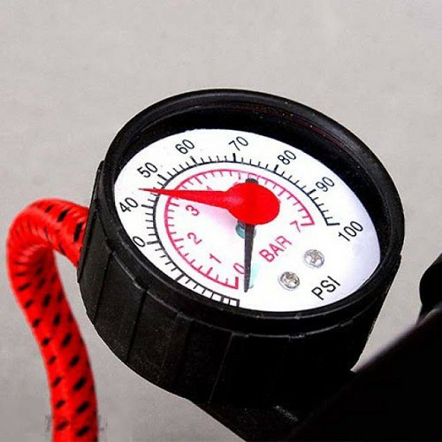 Bơm đạp chân mini gấp gọn dùng cho bể bơi ôto xe máy xe đạp siêu tiện lợi có đồng hồ đo áp suất