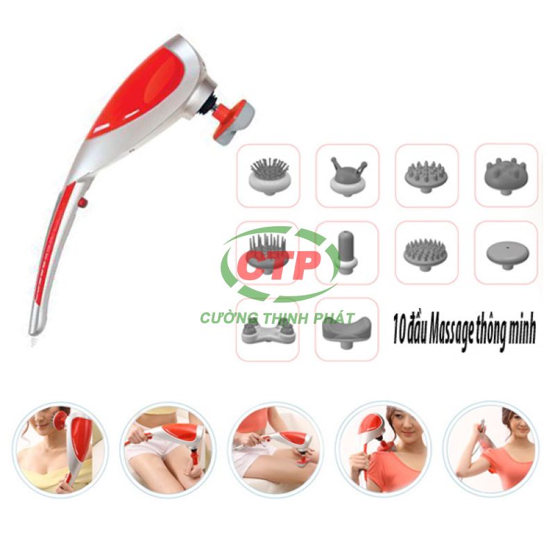 Máy Massage Cầm Tay, Máy Mát Xa Cầm Tay Lưng Cổ Vai Hồng Ngoại 10 Đầu KING MASSAGER