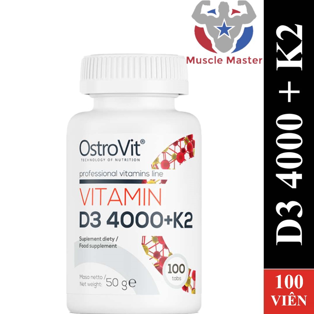 Thực Phẩm Bổ Sung Ostrovit Vitamin D3 4000 + K2 100 Viên