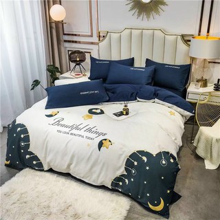 Bộ Chăn Ga Gối 4 Món Cotton Lụa Print cực đẹp