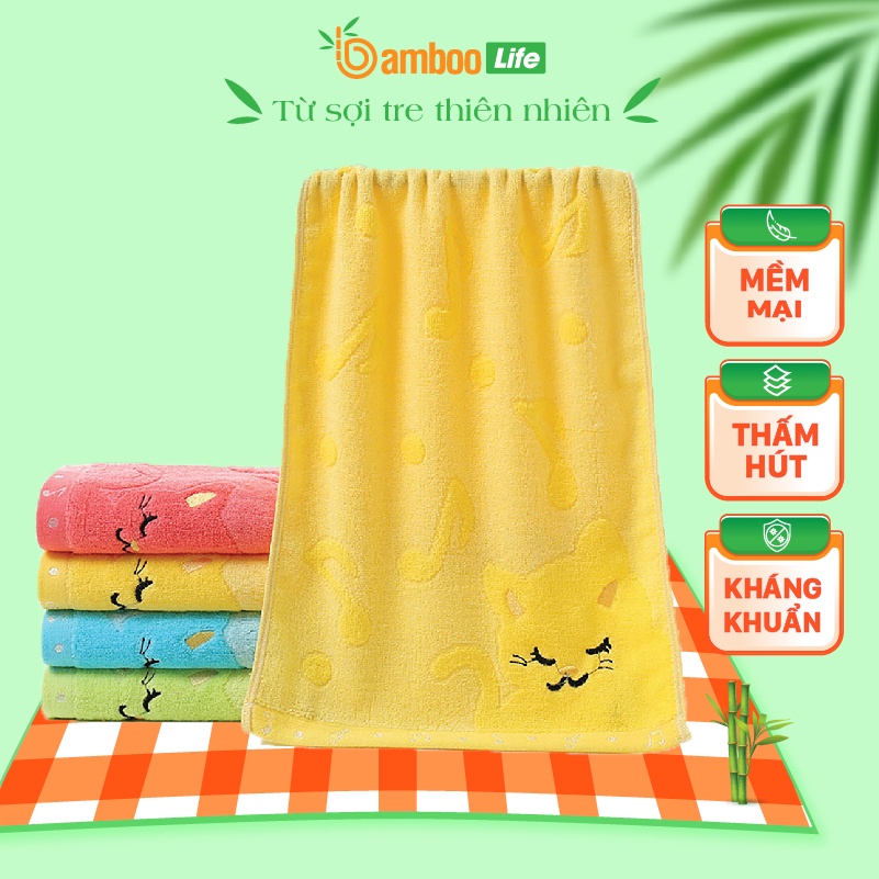 Khăn mặt sợi tre Bamboo Life BL056 mềm mại, thấm hút tốt, an toàn khi sử dụng, thân thiện với môi trường