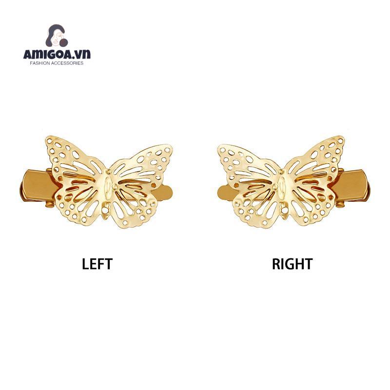 ✨✨Kẹp tóc thời trang cổ điển hình con bướm màu vàng rỗng