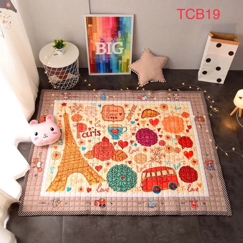 ( MẪU 2021) THẢM TRẢI SÀN COTTON SIÊU KUTE CHO BÉ 145x195CM