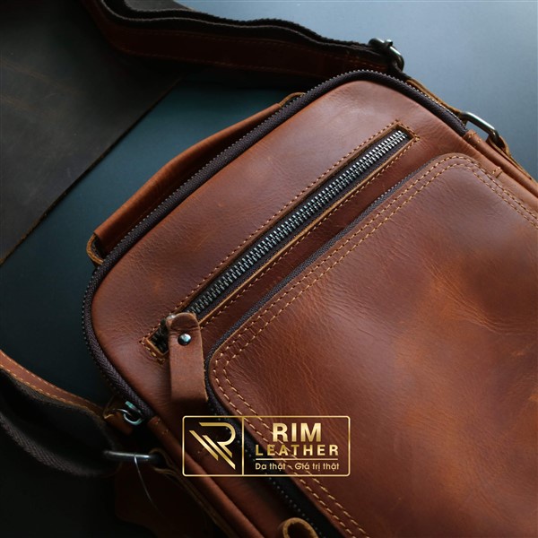 Túi Đeo Chéo Da Bò Có Quai Xách