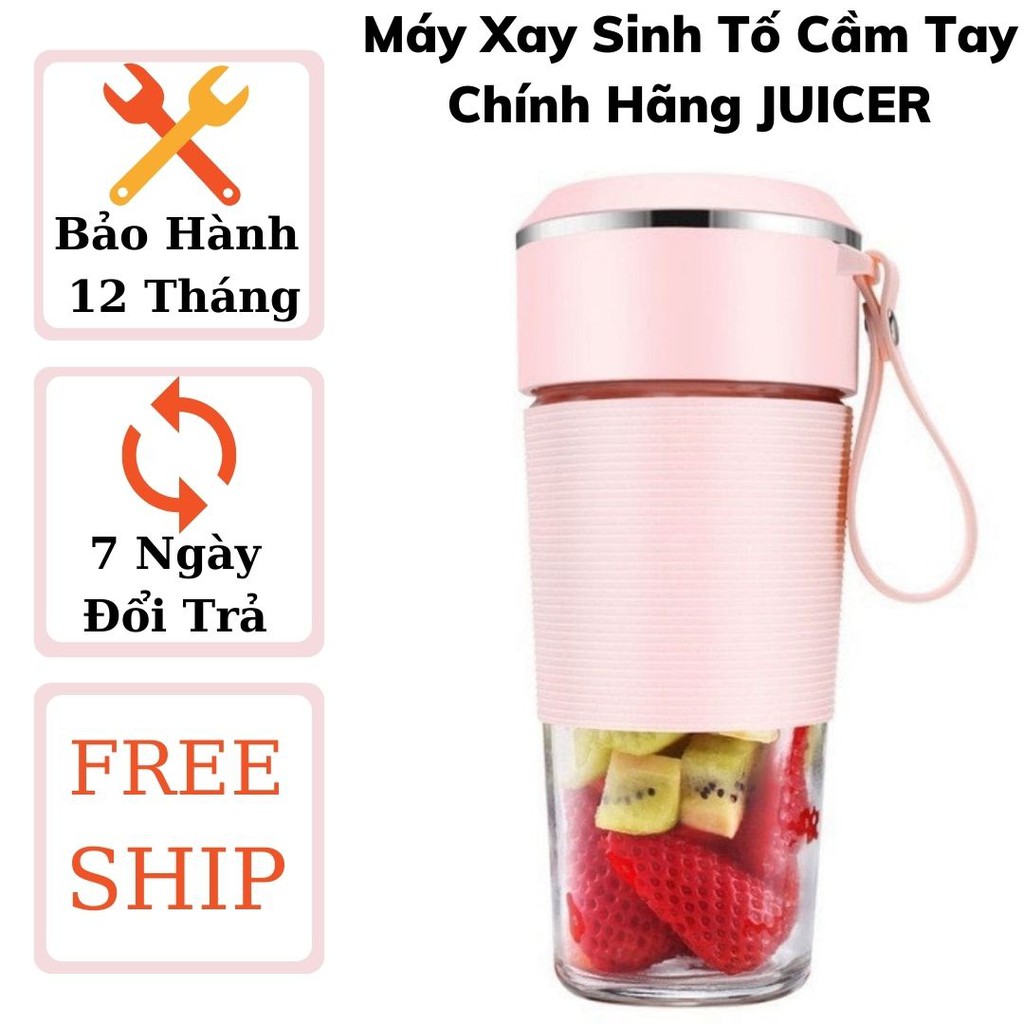 Máy xay sinh tố cầm tay mini cao cấp cốc xay bằng thủy tinh chính hãng juicer