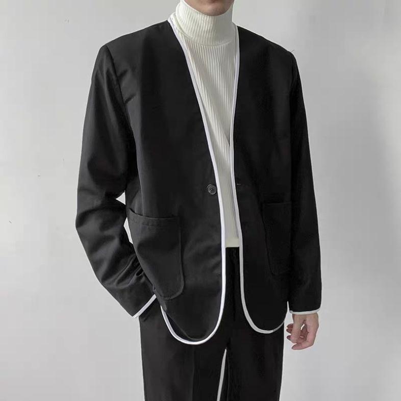 Áo Blazer nam phối viền trắng sang trọng, lịch lãm của bao chàng trai. | BigBuy360 - bigbuy360.vn
