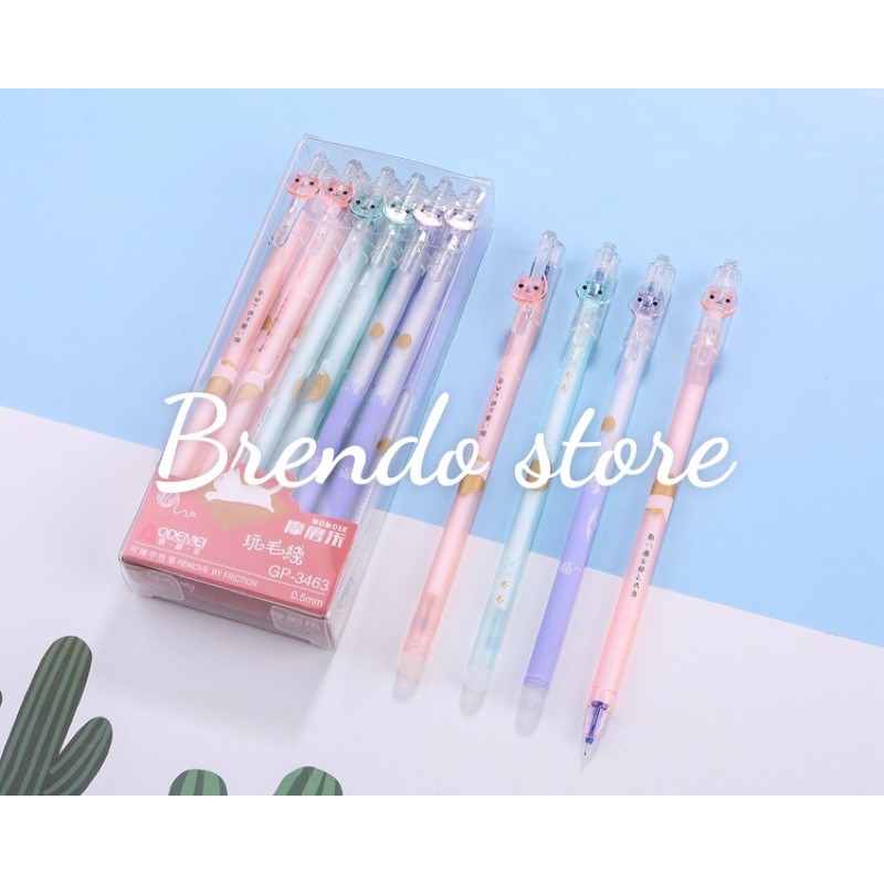 [ VPP Brendo ] - Bút gel tẩy (12cây/hộp) màu xanh và tím
