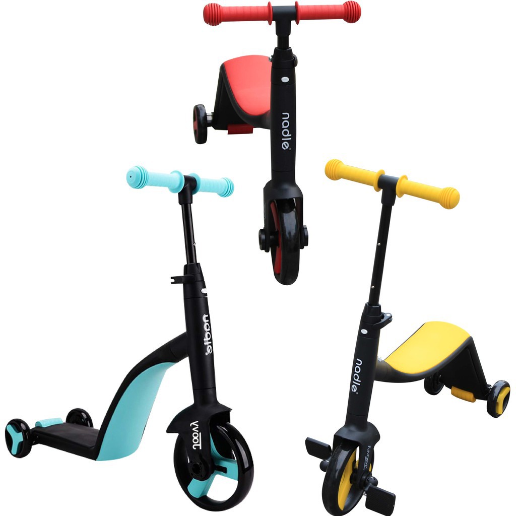 bé Xe tập đi cho trẻ em Siêu xe biến hình xe Scooter, xe chòi chân, xe cân bằng 3 trong 1 cho bé từ 1 tới 6 tuổi  Nadle