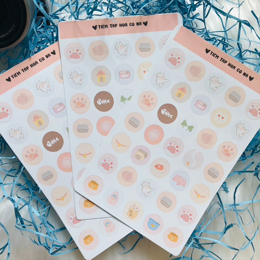 Sticker/decal dán About-Cat, chủ đề mèo/ trang trí sổ,bullet journal,craft book/dán thiệp -tiemtaphoacona