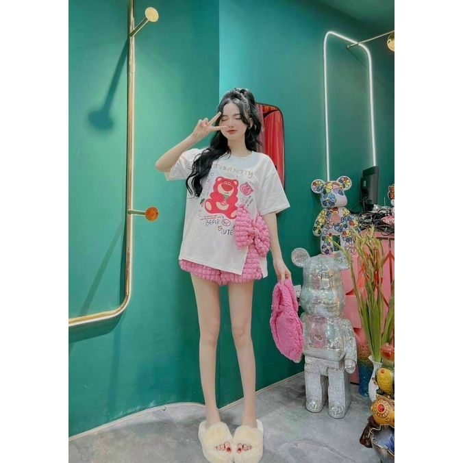 SET ÁO QUẦN COTTON QUẦN XỐP BÍ SIÊU TRẺ TRUNG UP thoi trang shop valentina