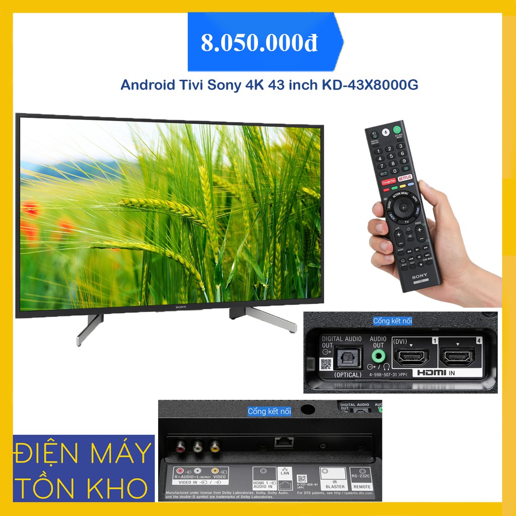 Android Tivi Sony 4K 43 inch KD-43X8000G