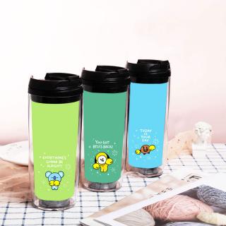 Bình Đựng Nước Hai Lớp In Hình Các Nhân Vật Bt21 Của Bts