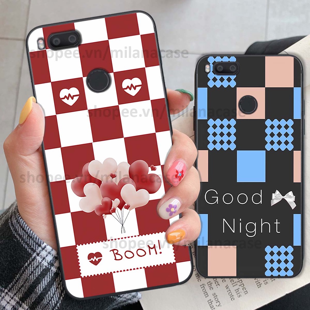 Ốp Xiaomi Mi A1 caro họa tiết nhiều màu sắc siêu đẹp thời trang cá tính