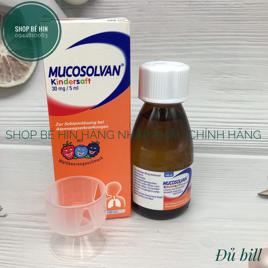 (Đủ Bill) Siro ho Mucosolvan cho bé 100ml và viên ngậm Mucosolvan Đức