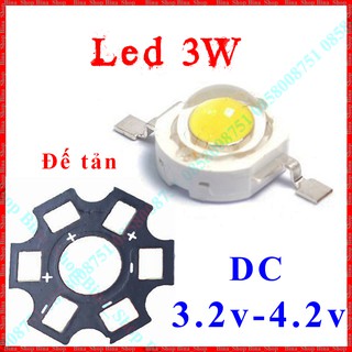 Nhân LED 1W/3W 3.2-4.2V , Đế tản (mua riêng)