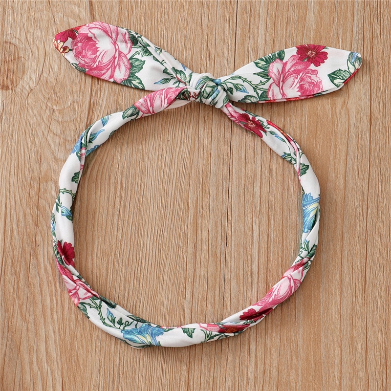 Set trang phục 3 món Mikrdoo gồm áo hoodie tay dài + quần dài + băng đô nơ họa tiết hoa mùa thu cho bé gái sơ sinh