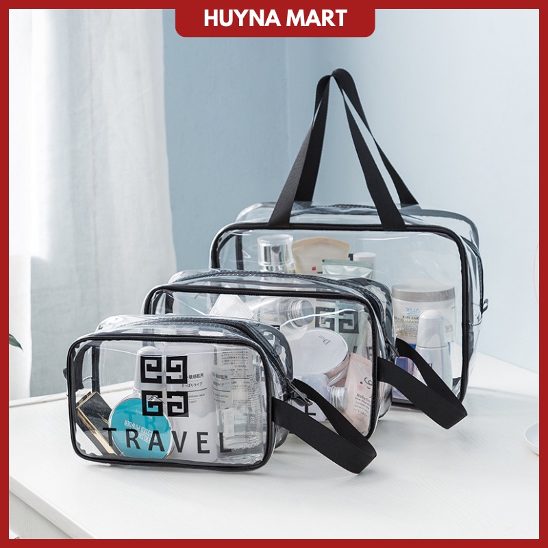 Túi đựng mỹ phẩm trong suốt, chống nước, đi du lịch Travel Huyna Mart TD37