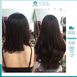 Tóc giả kẹp chữ U xoăn dài- tơ cao cấp, KU02