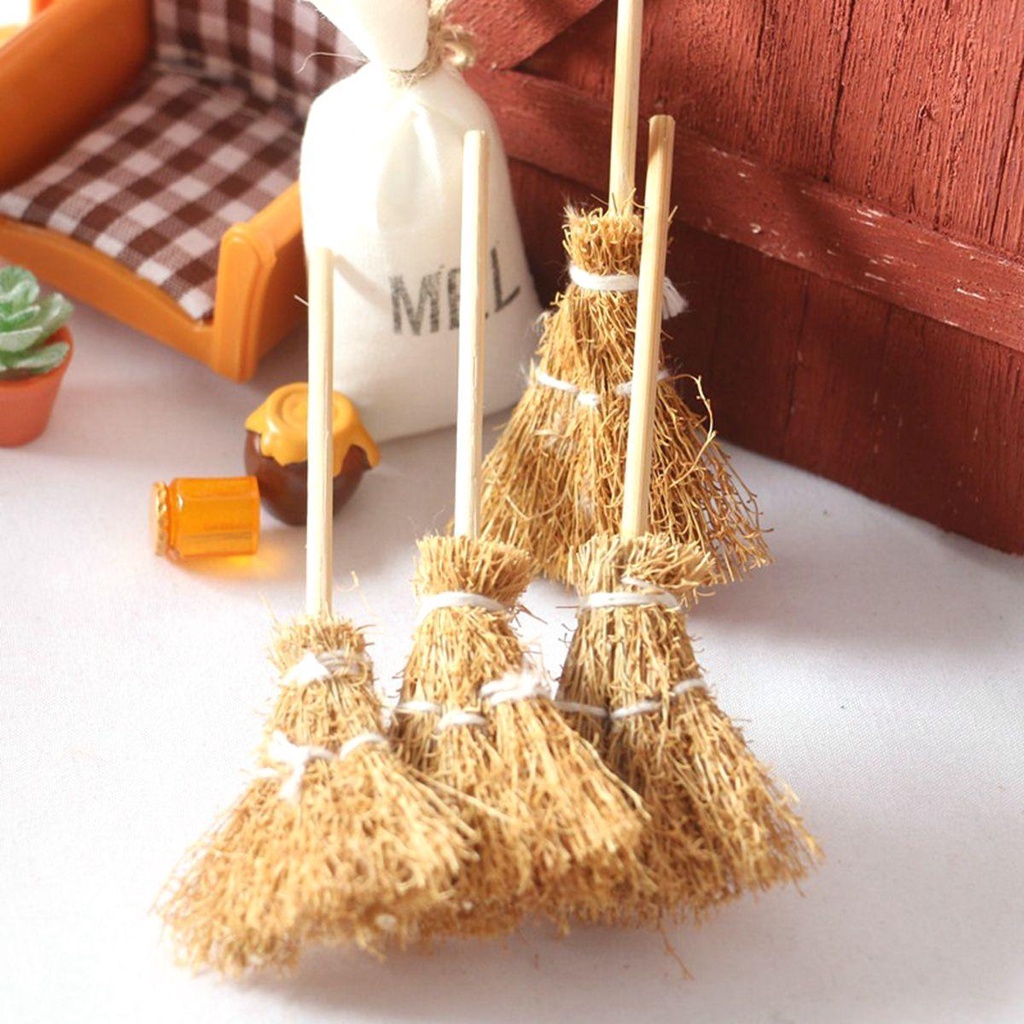 Chổi Phù Thủy Bằng Rơm Độc Đáo Trang Trí Nhà Búp Bê