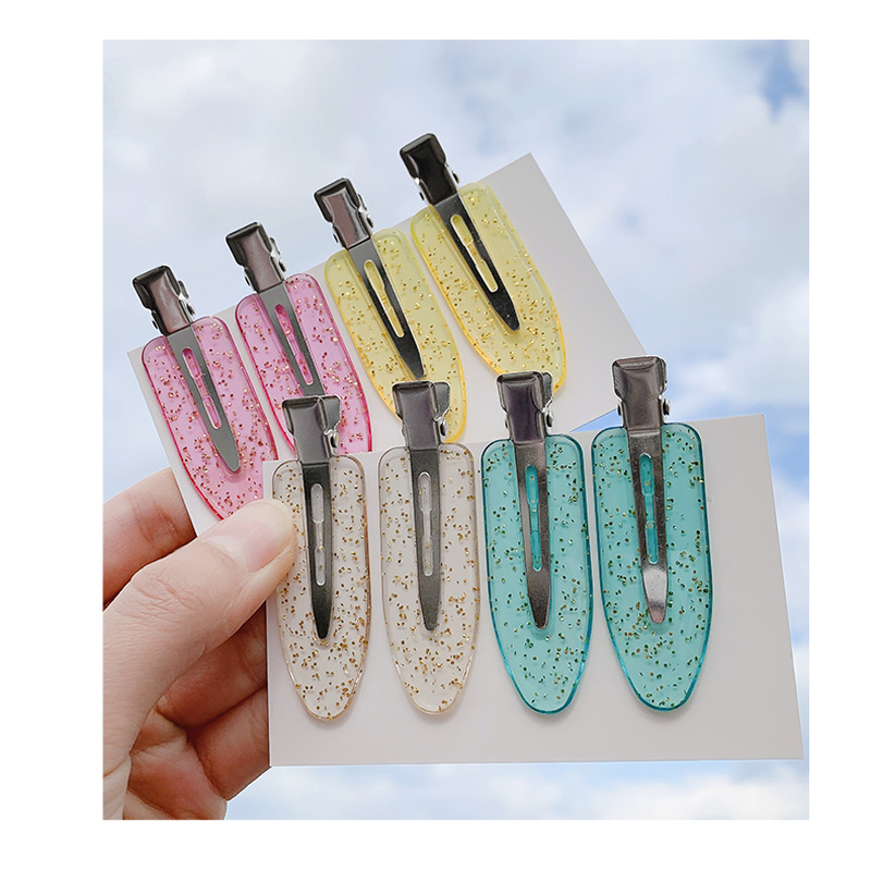 (Hàng Mới Về) Set 4 Kẹp Tóc Trong Suốt Không Đường May Màu Kẹo Ngọt