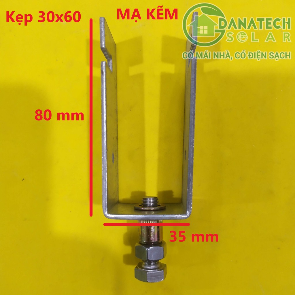 Pát U - Kẹp U kín nước xà gồ, kẹp dưới tấm pin năng lượng mặt trời kích thước 30x60 40x80