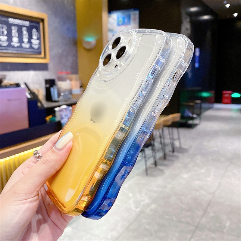 Ốp Điện Thoại TPU Mềm Trong Suốt Chống Sốc Màu Gradient Cho iPhone 13 12 11 Pro Max XS Max X 8 7 Plus