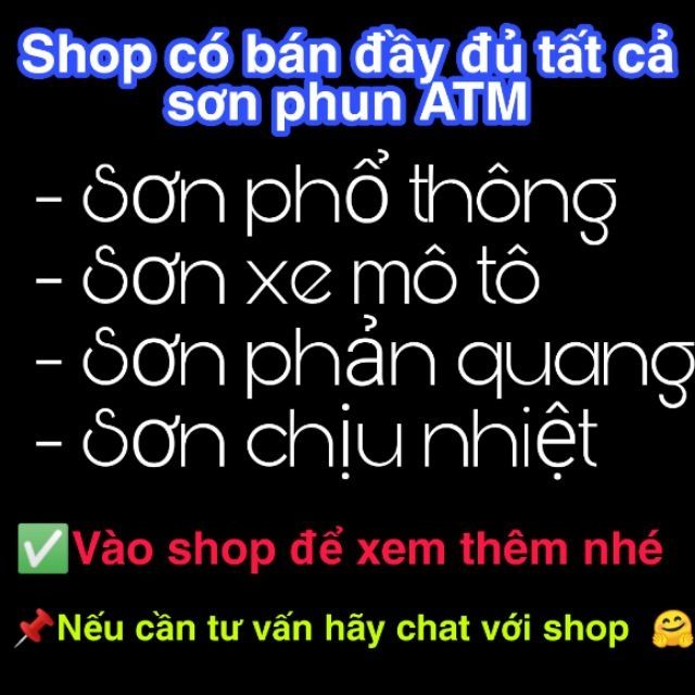 Sơn xịt (phun) ATM chịu nhiệt chống cháy H660 (đen nhám) và H680 (bạc), 400ml