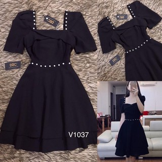 Váy đen đính ngọc eo V1037 - First Date Boutique (Kèm ảnh thật trải sàn do shop tự chụp)