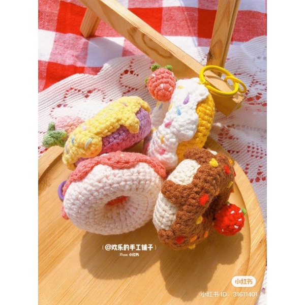 Móc khóa len Dounut_ handmade
