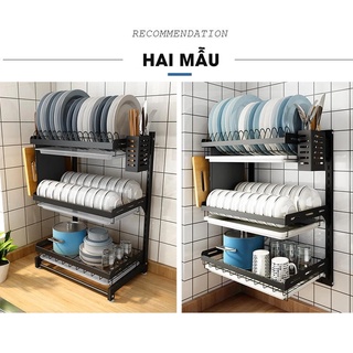 Kệ úp chén đĩa chất liệu inox 3 tầng - kệ úp bát đĩa đa năng